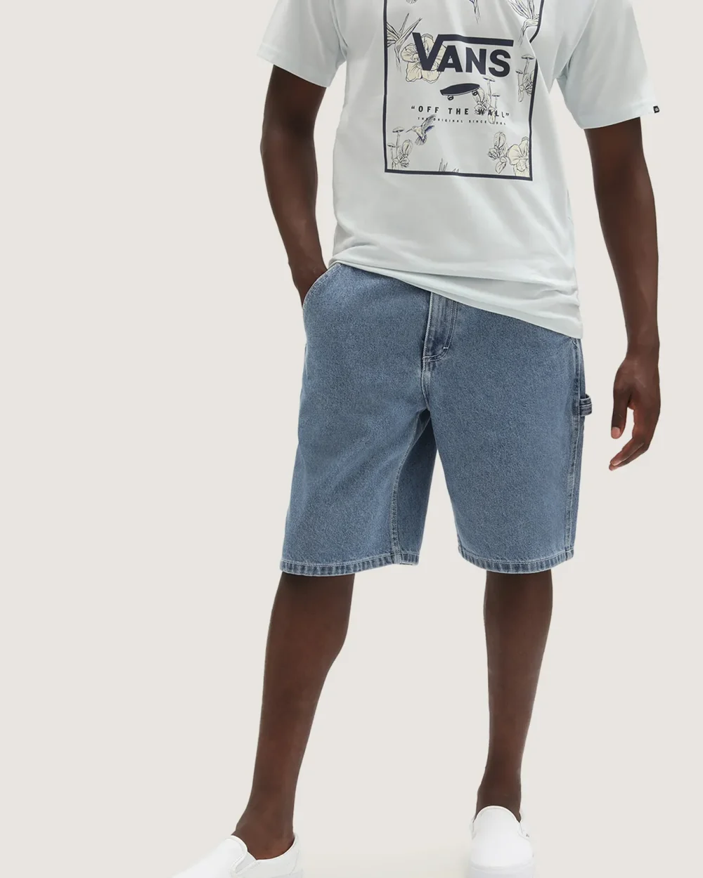 VANS - מכנסיים קצרים Drill Chore Loose Denim – VA7S4S7W6 – stone-wash – 1