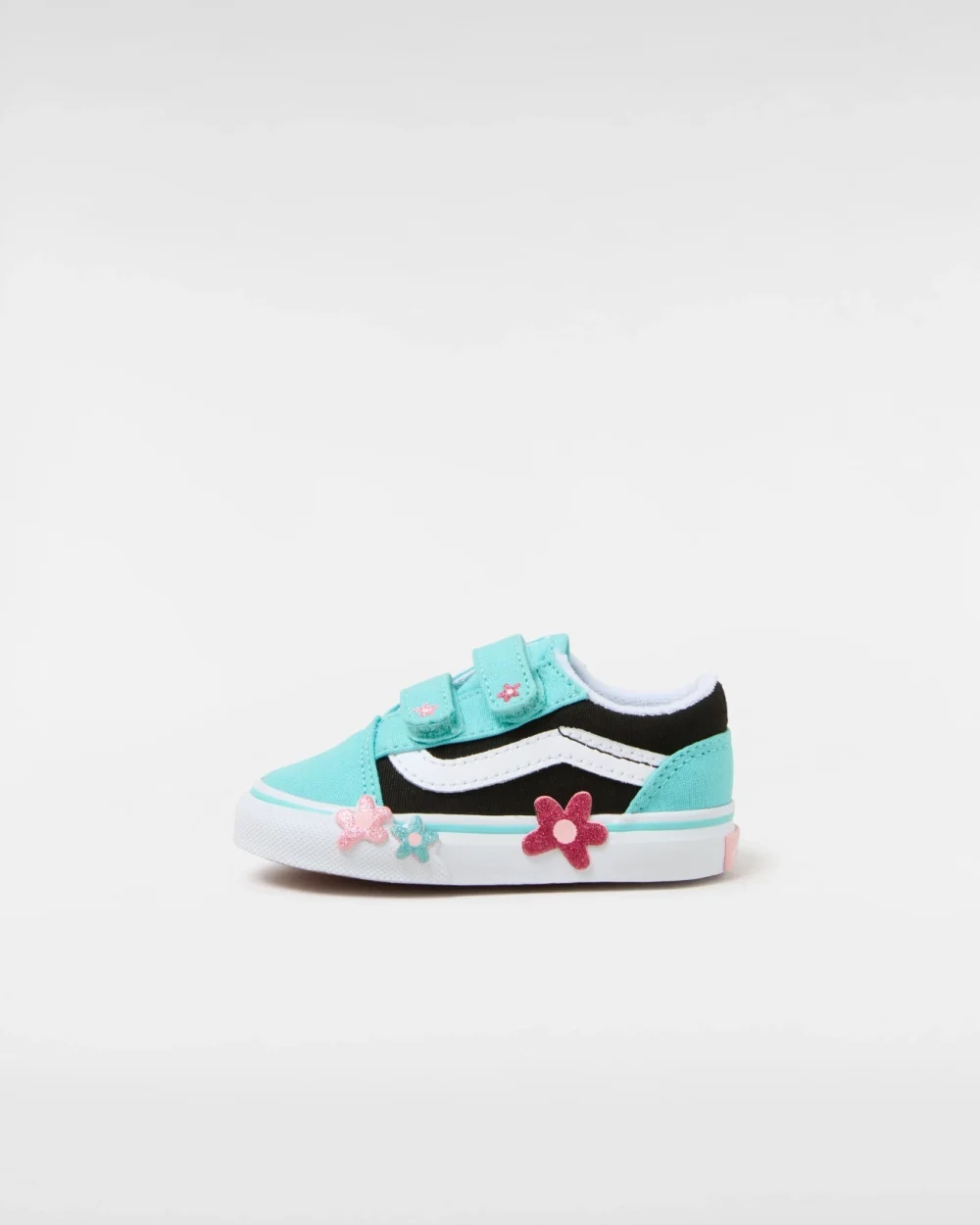VANS - נעלי תינוקות Old Skool Hook And Loop – V00CPV6GL – glitter-flower-power-multi-true-white – 1