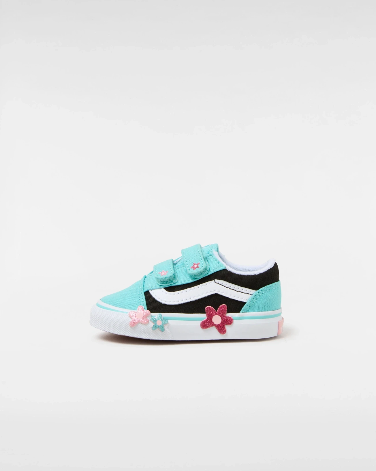 VANS - נעלי תינוקות Old Skool Hook And Loop – V00CPV6GL – glitter-flower-power-multi-true-white – 1