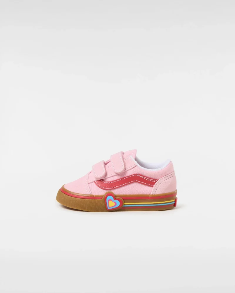 VANS - נעלי תינוקות Old Skool V Heart – V00D4SBIY – pink-multi – 1
