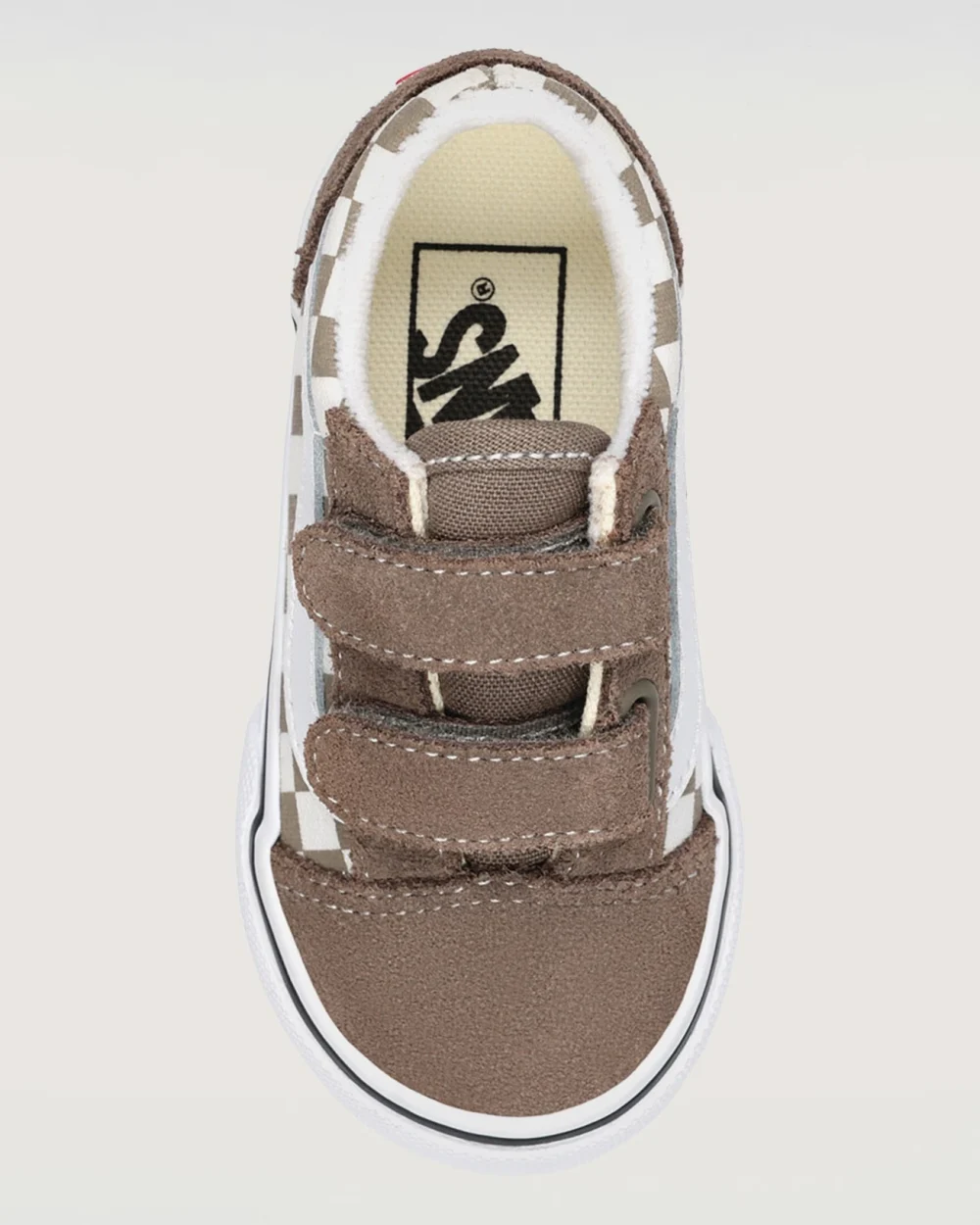 VANS - נעלי תינוקות Old Skool V – V00CTG1NU – color-theory-checkerboard-walnut – 1