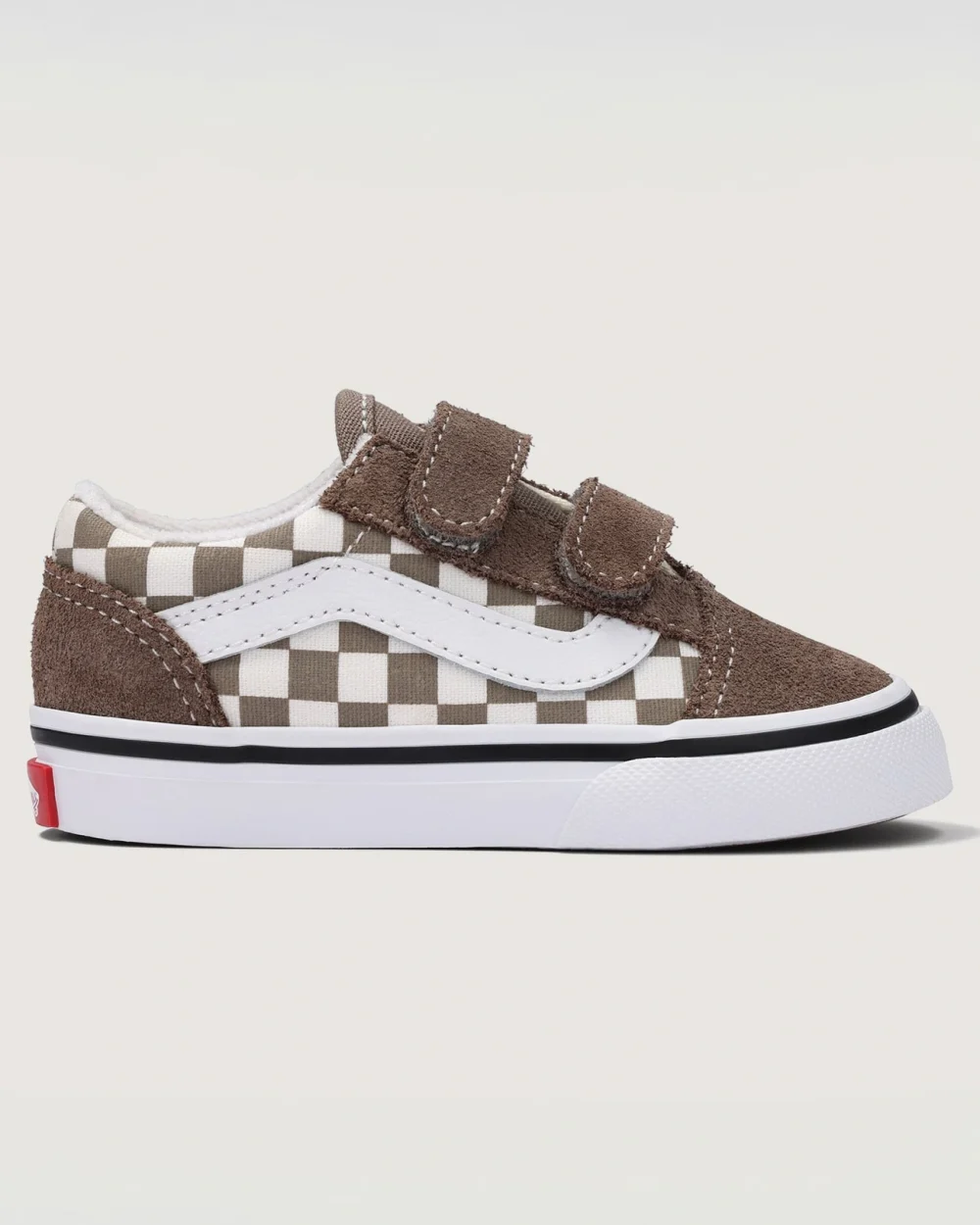 VANS - נעלי תינוקות Old Skool V – V00CTG1NU – color-theory-checkerboard-walnut – 1