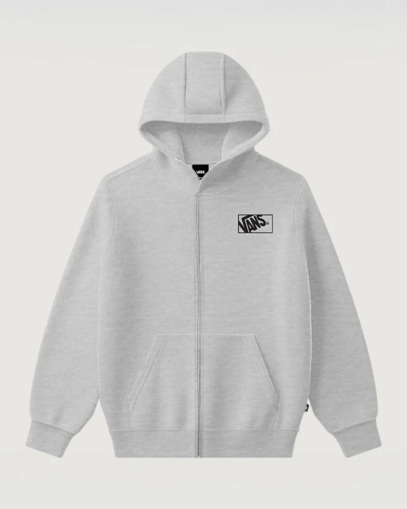 VANS - קפוצ'ון נוער Blocked Box Full Zip – V00RBN1QI – light-grey-heather – 1