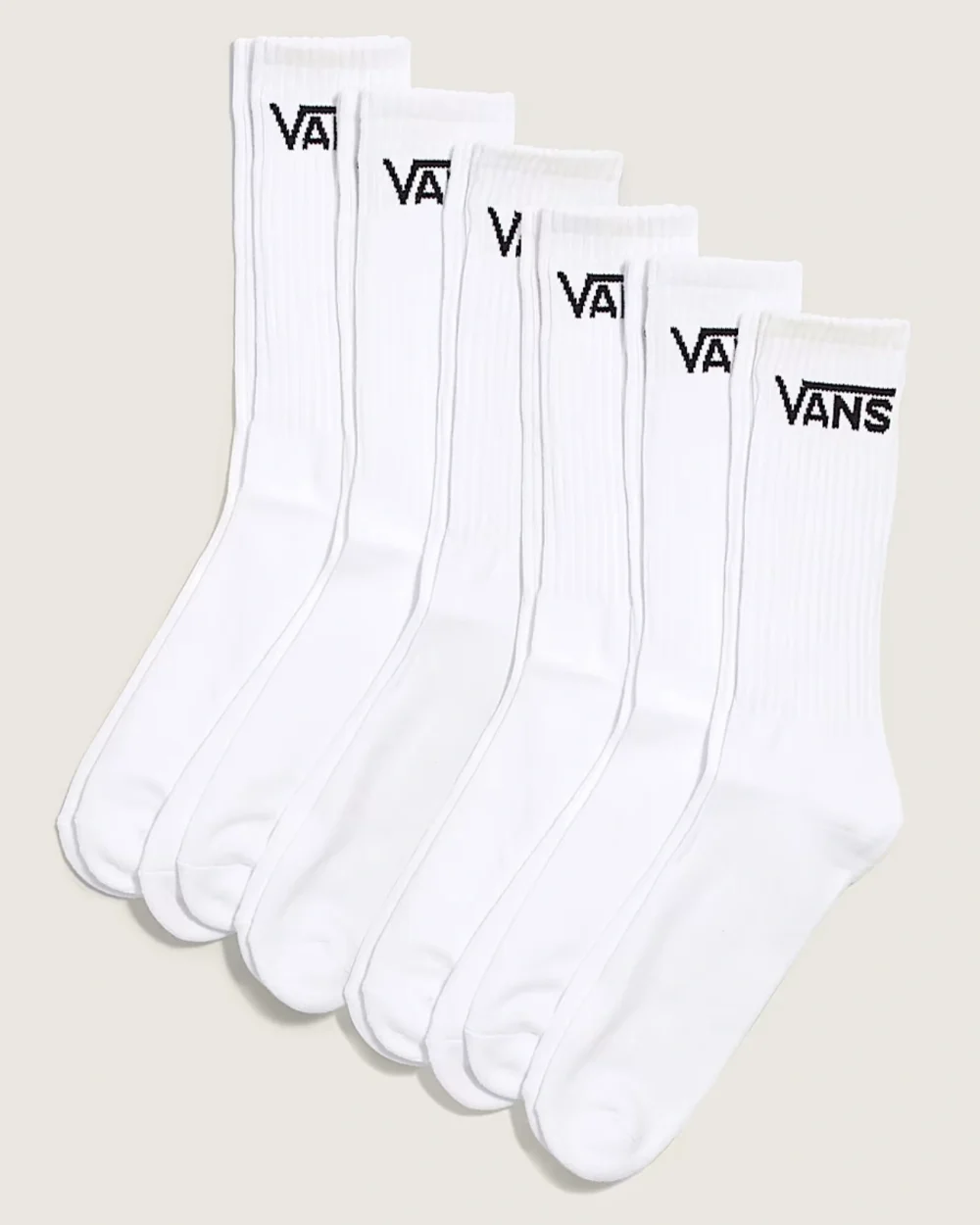 VANS - מארז 6 גרביים Classic Crew – V00QCBWHT – white – 1