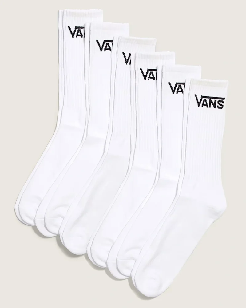 VANS - מארז 6 גרביים Classic Crew – V00QCBWHT – white – 1