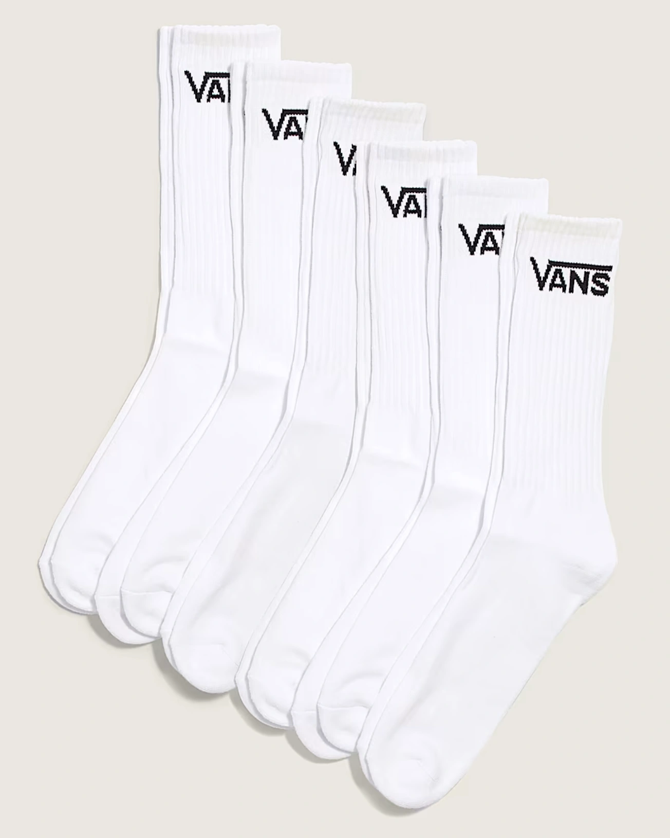 VANS - מארז 6 גרביים Classic Crew – V00QCBWHT – white – 1