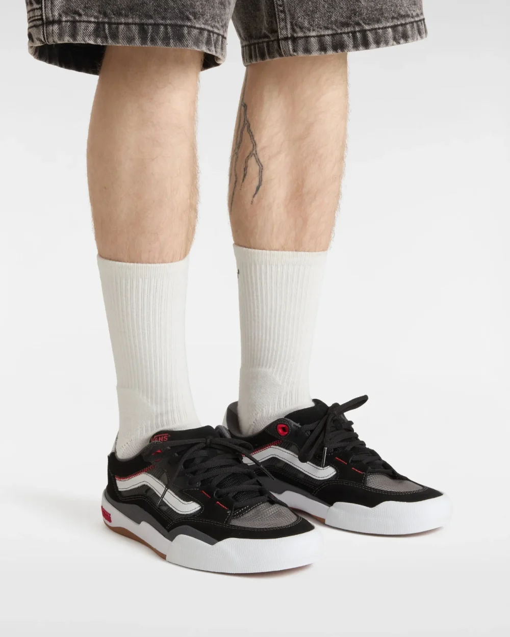 VANS - נעלי סקייט Skate 2 Wayvee – V00D5DBWT – black-white-red – 5