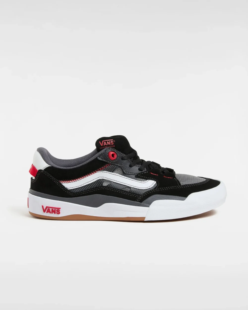 VANS - נעלי סקייט Skate 2 Wayvee – V00D5DBWT – black-white-red – 3