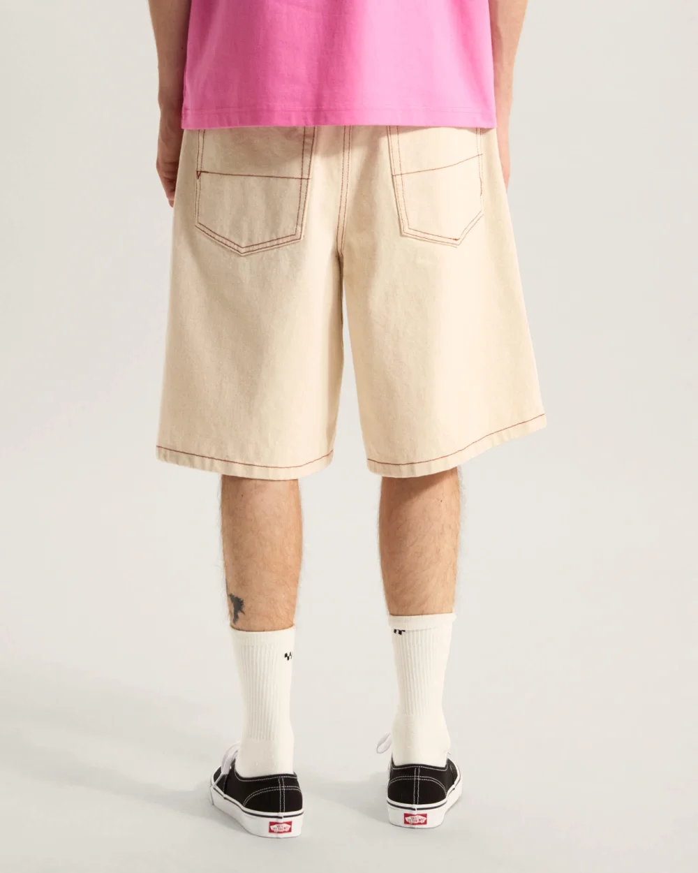 VANS - מכנס ג'ינס קצר Check-5 Baggy – V00C9VGCF – natural-seed – 3