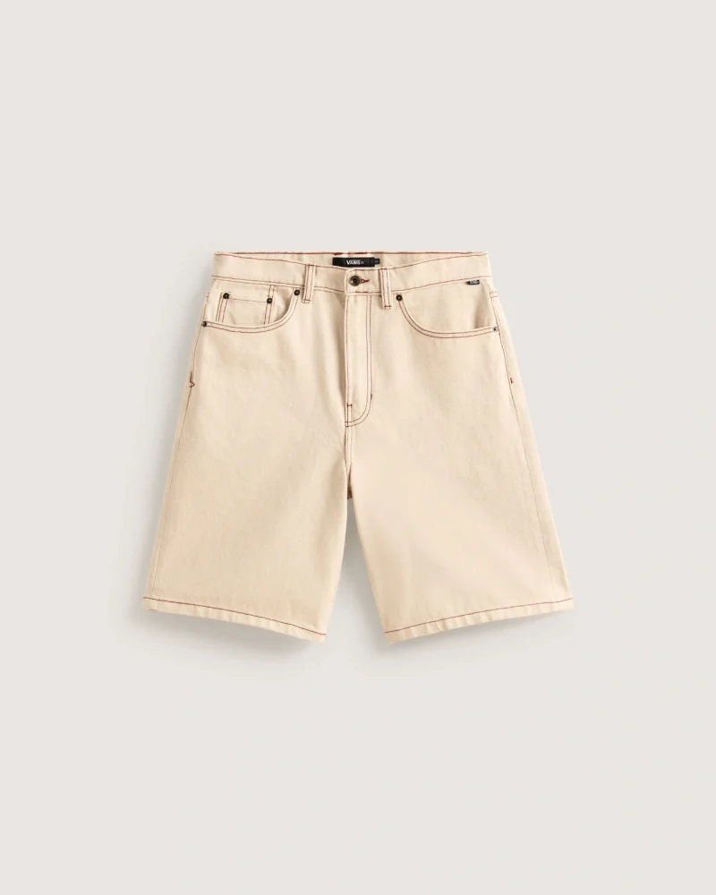 VANS - מכנס ג'ינס קצר Check-5 Baggy – V00C9VGCF – natural-seed – 1