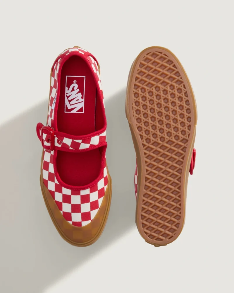 VANS - נעלי סניקרס Mary Jane – V00CRRY52 – checkerboard-red-white – 2