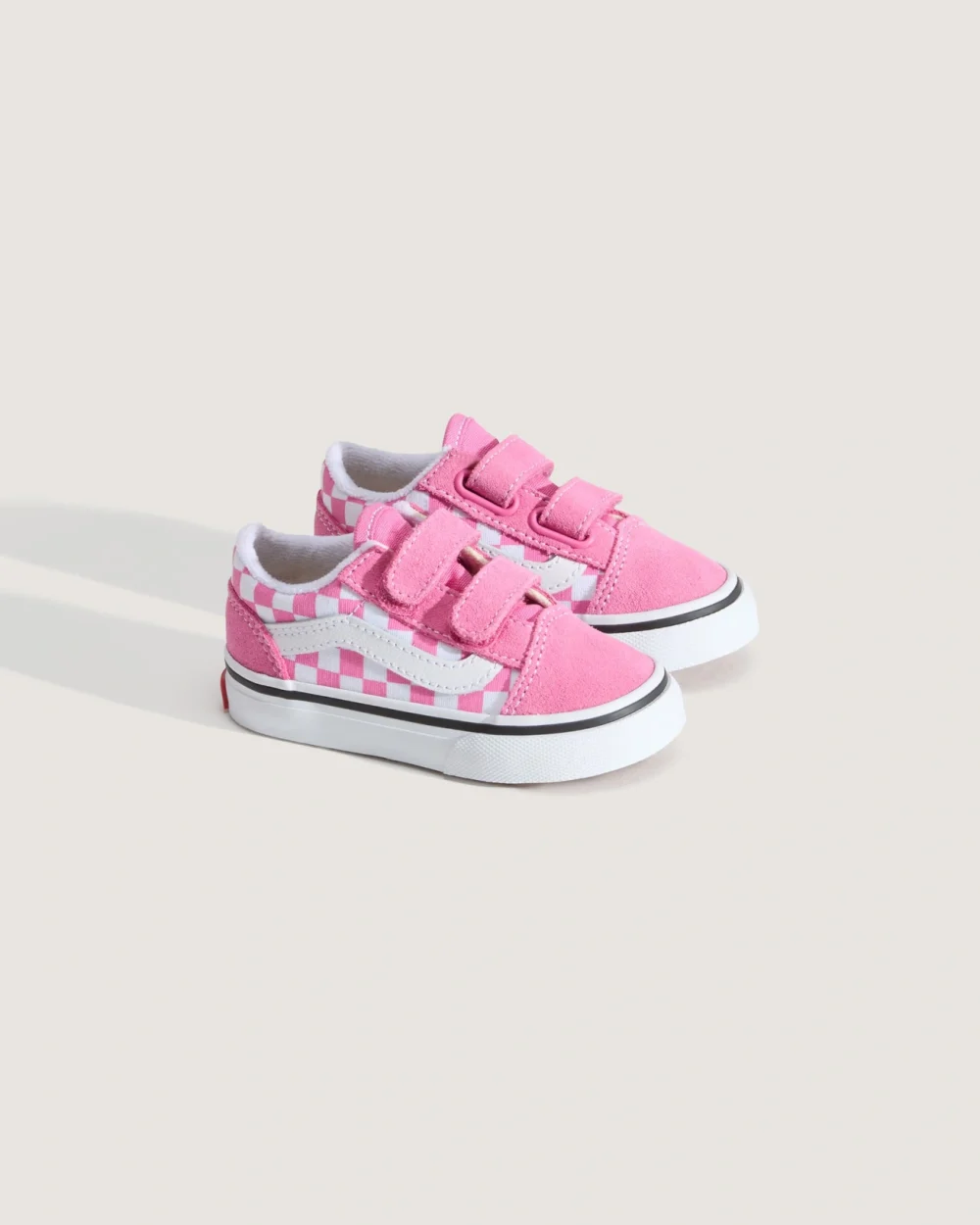 VANS - נעלי סניקרס לתינוקות Old Skool V  (1-4 שנים) – V00CTGFRQ – checkerboard-pink-fizz – 1