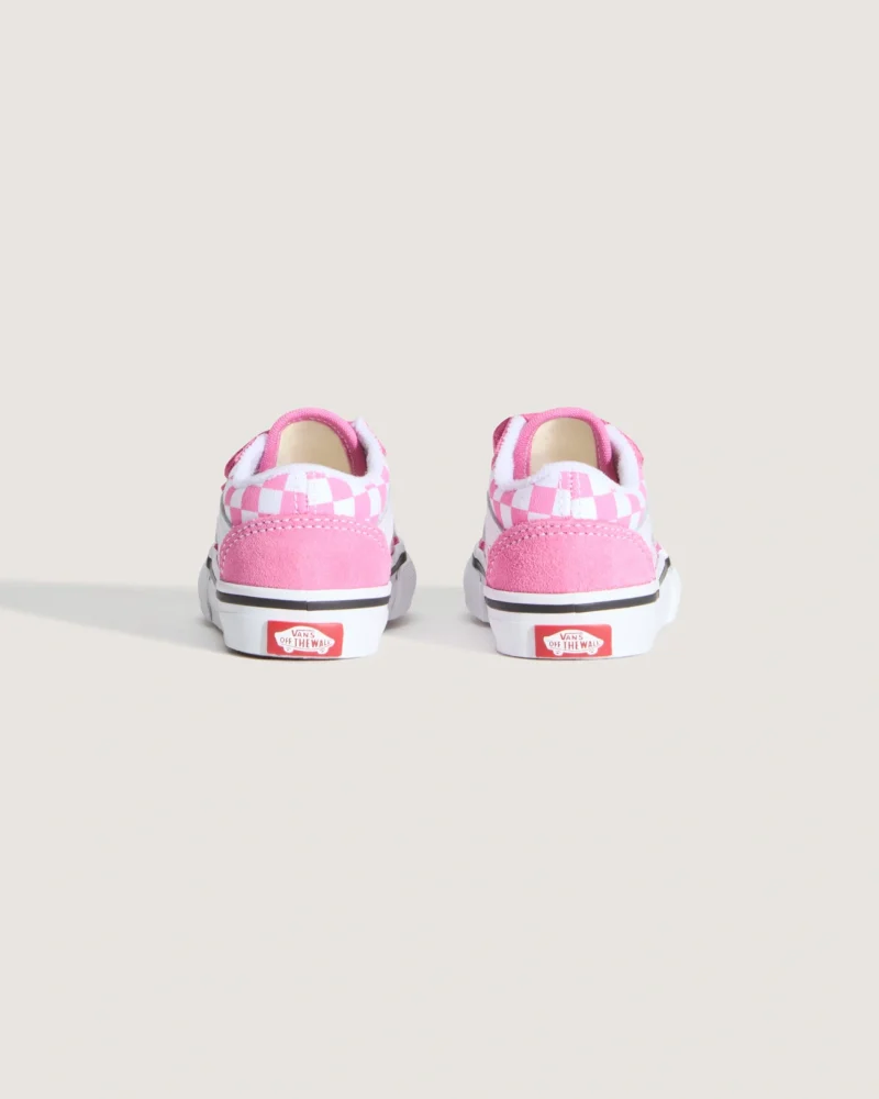 VANS - נעלי סניקרס לתינוקות Old Skool V  (1-4 שנים) – V00CTGFRQ – checkerboard-pink-fizz – 3