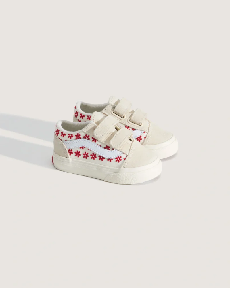 VANS - נעלי סניקרס לתינוקות Old Skool V  (1-4 שנים) – V00CTGIZQ – chantilly-floral-racing-red – 1