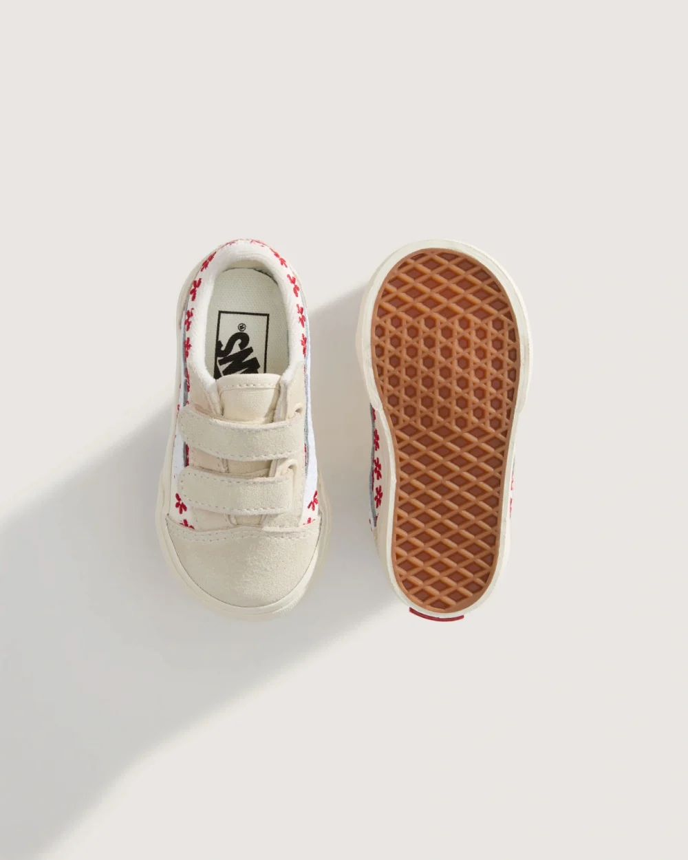 VANS - נעלי סניקרס לתינוקות Old Skool V  (1-4 שנים) – V00CTGIZQ – chantilly-floral-racing-red – 2