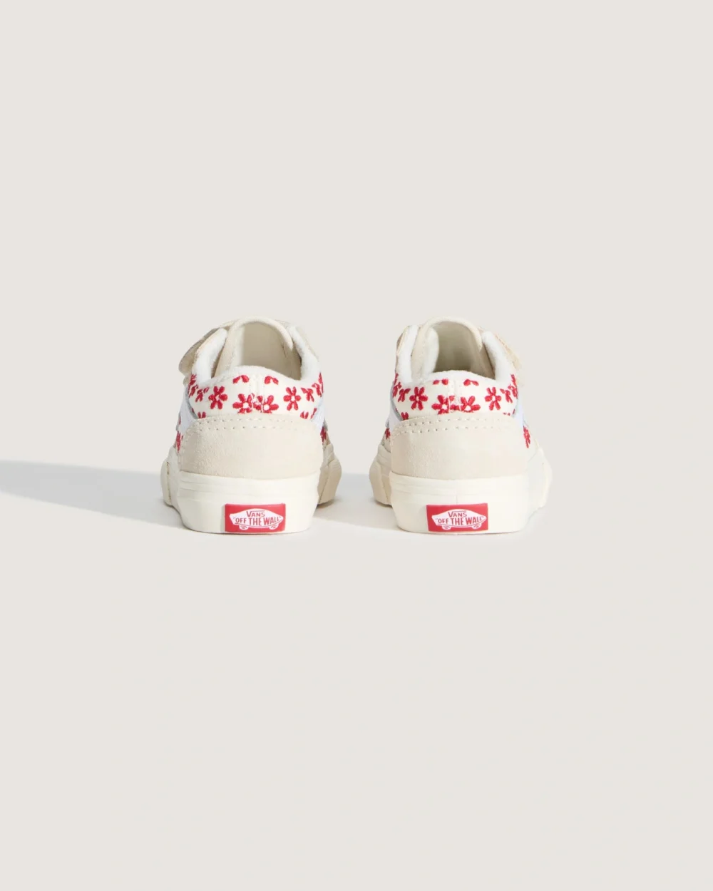 VANS - נעלי סניקרס לתינוקות Old Skool V  (1-4 שנים) – V00CTGIZQ – chantilly-floral-racing-red – 3