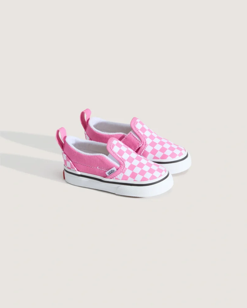 VANS - נעלי סניקרס לתינוקות  Classic Slip-On V   (1-4 שנים) – V00D0SFRQ – checkerboard-pink-fizz – 1