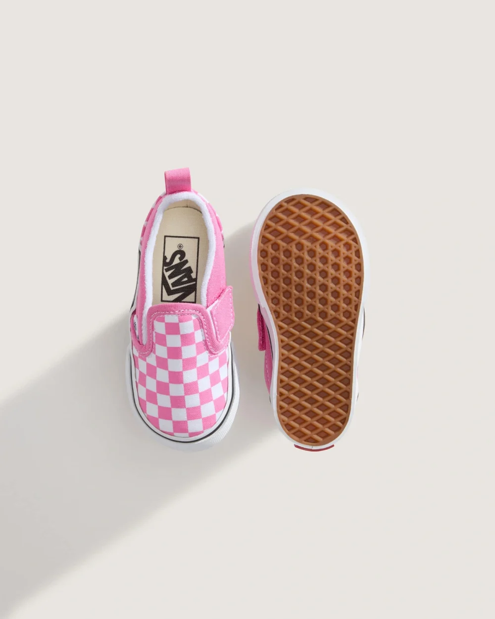 VANS - נעלי סניקרס לתינוקות  Classic Slip-On V   (1-4 שנים) – V00D0SFRQ – checkerboard-pink-fizz – 2