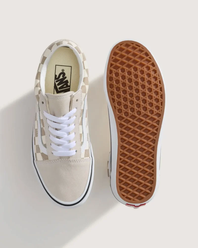 VANS - נעלי סניקרס Old Skool – V00D6W2N1 – checkerboard-oatmeal – 2