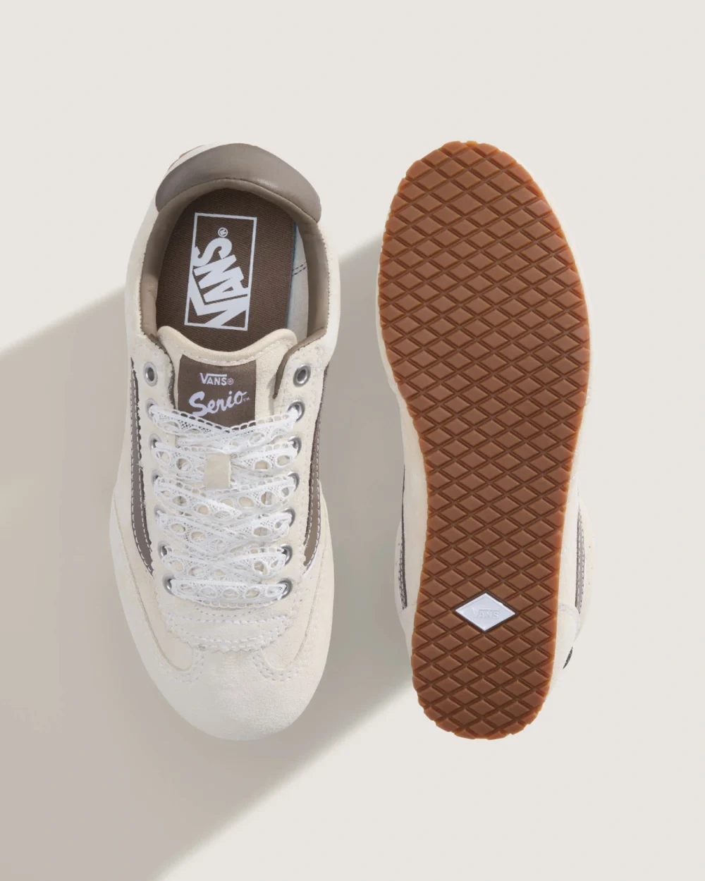 VANS - נעלי סניקרס Super Lowpro – V00D83CG1 – laces-light-beige – 2