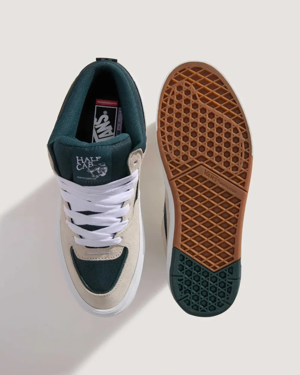 VANS - נעלי סקייט Skate Half Cab Wafflecup – V00D9ZEKD – oatmeal-deep-teal – 2