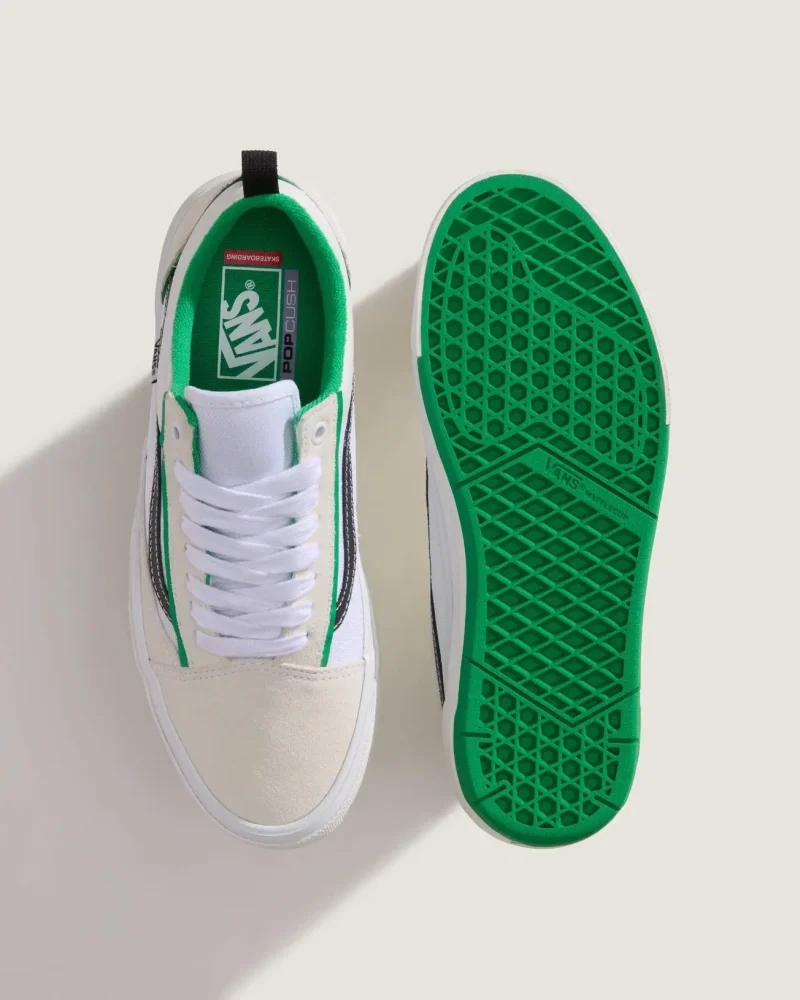VANS - נעלי סקייט Skate Old Skool Wafflecup – V00EB7WGR – white-green – 2