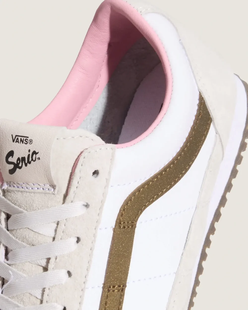 VANS - נעלי סניקרס Premium Super Lowpro – V00EHQCJ7 – pig-suede-white – 5