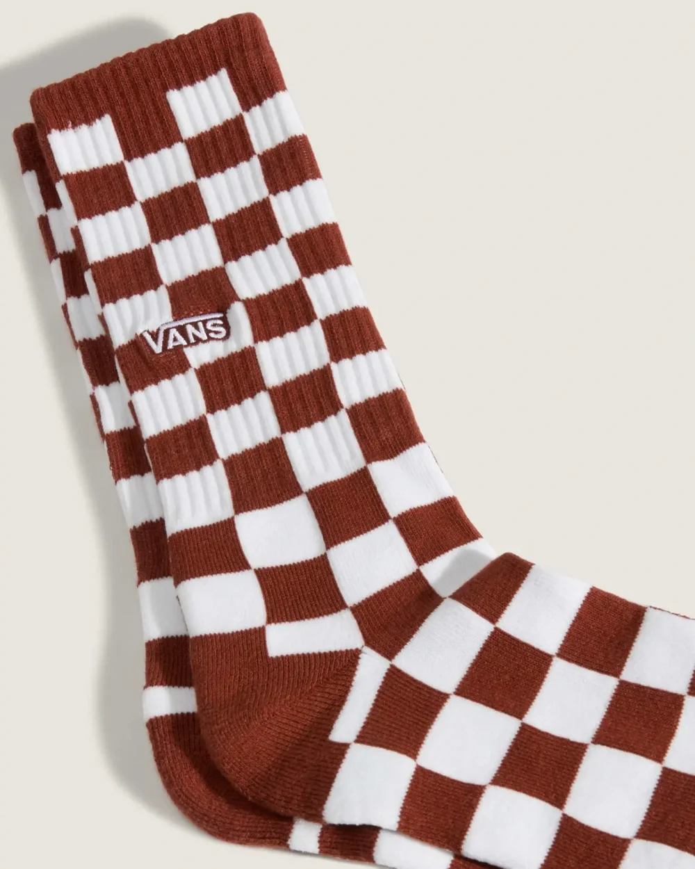 VANS - גרביים Checkerboard Crew (זוג אחד) – V00QBDFSB – rust-bronze – 2