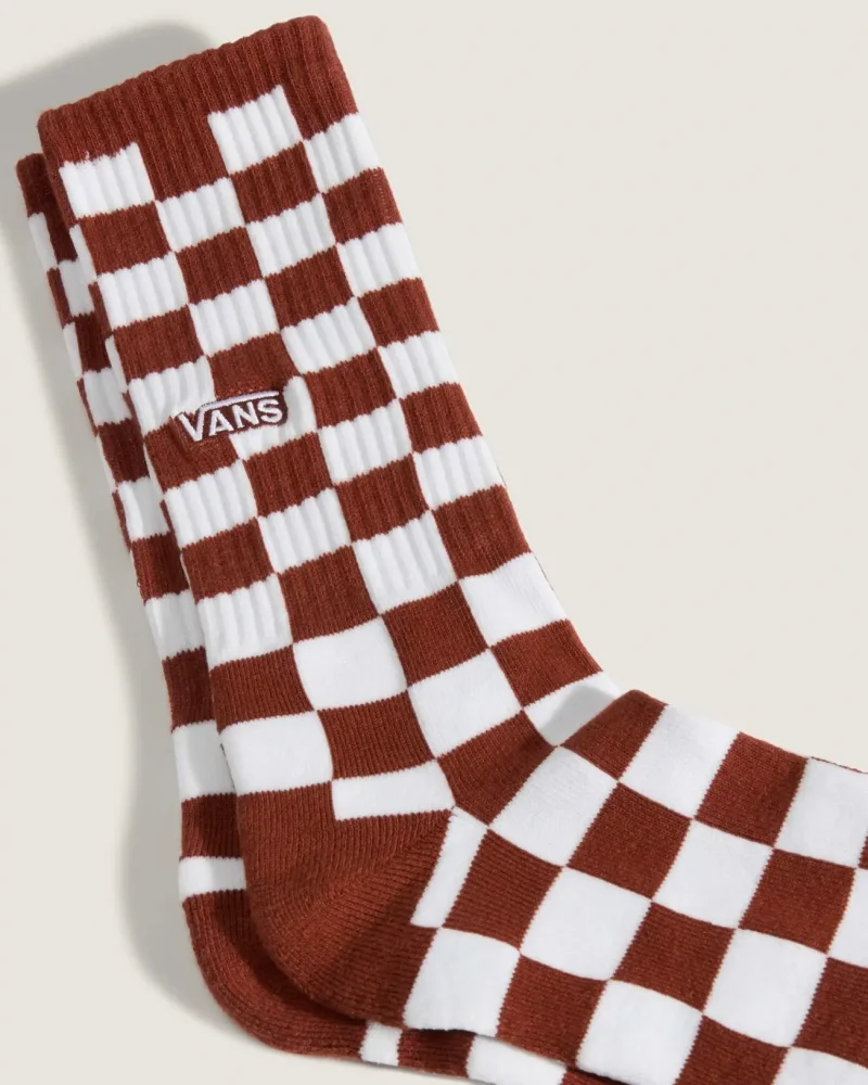 VANS - גרביים Checkerboard Crew (זוג אחד) – V00QBDFSB – rust-bronze – 2