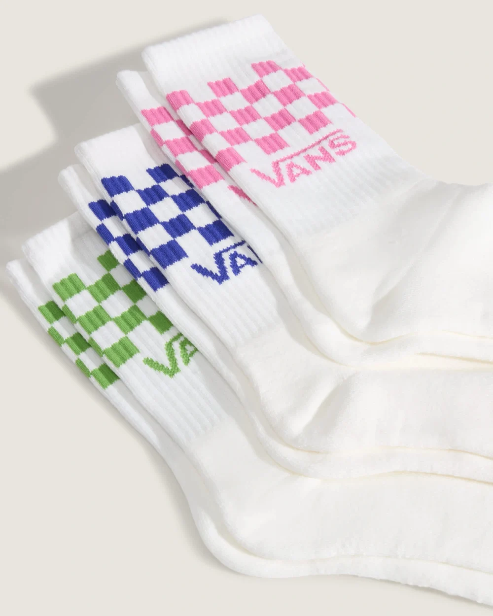 VANS - גרביים ארוכות Classic Check – V00QBUFRQ – pink-fizz – 2