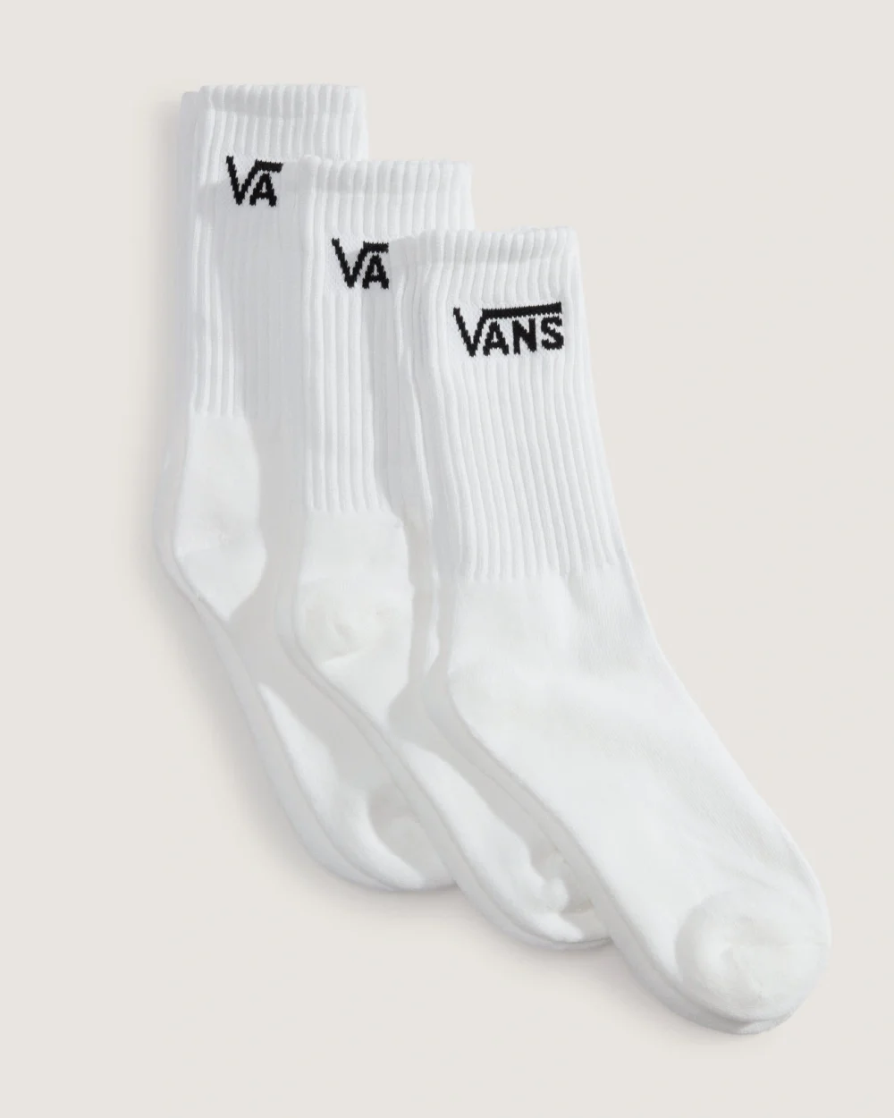 VANS - חבילת 3 זוגות גרביים Classic Crew – V00QBVWHT – white – 1