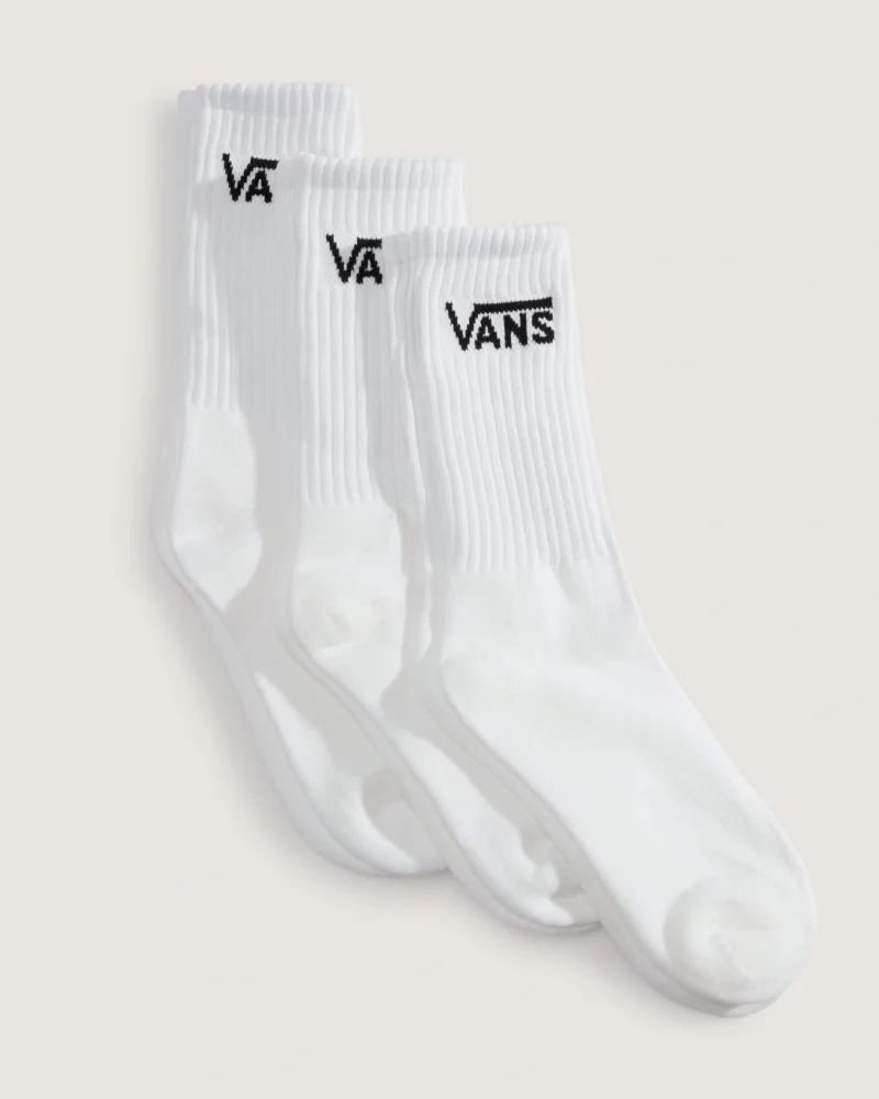 VANS - חבילת 3 זוגות גרביים Classic Crew – V00QBVWHT – white – 1