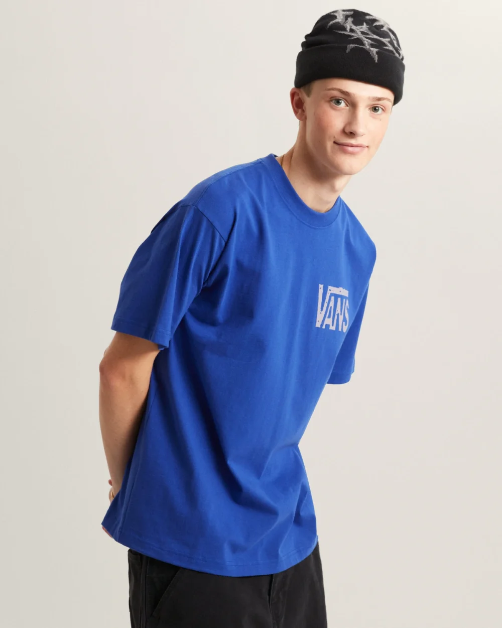 VANS - חולצת טי קצרה Side Talk – V00SXDFRX – royal-cobalt – 2