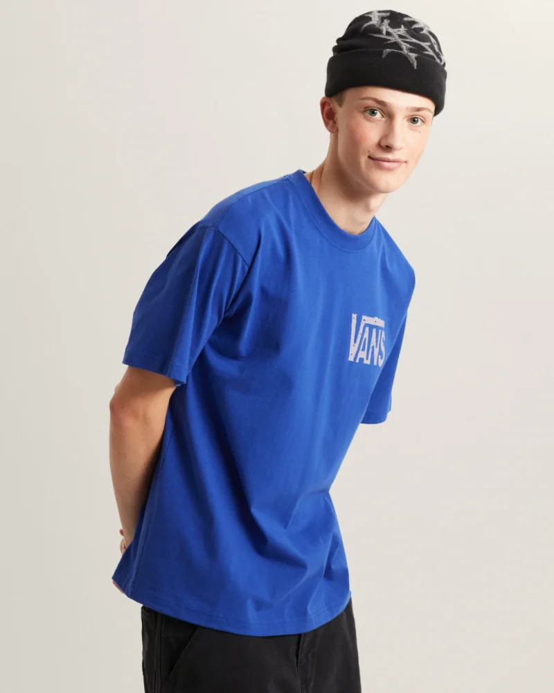 VANS - חולצת טי קצרה Side Talk – V00SXDFRX – royal-cobalt – 2