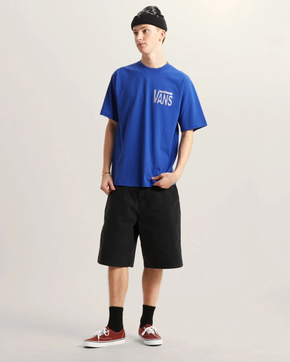 VANS - חולצת טי קצרה Side Talk – V00SXDFRX – royal-cobalt – 4