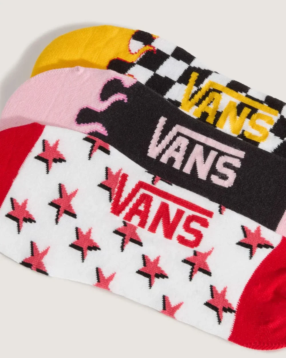 VANS - גרביים נמוכות Ticker Canoodle ( 3 זוגות) – V00SYXIZQ – racing-red – 2