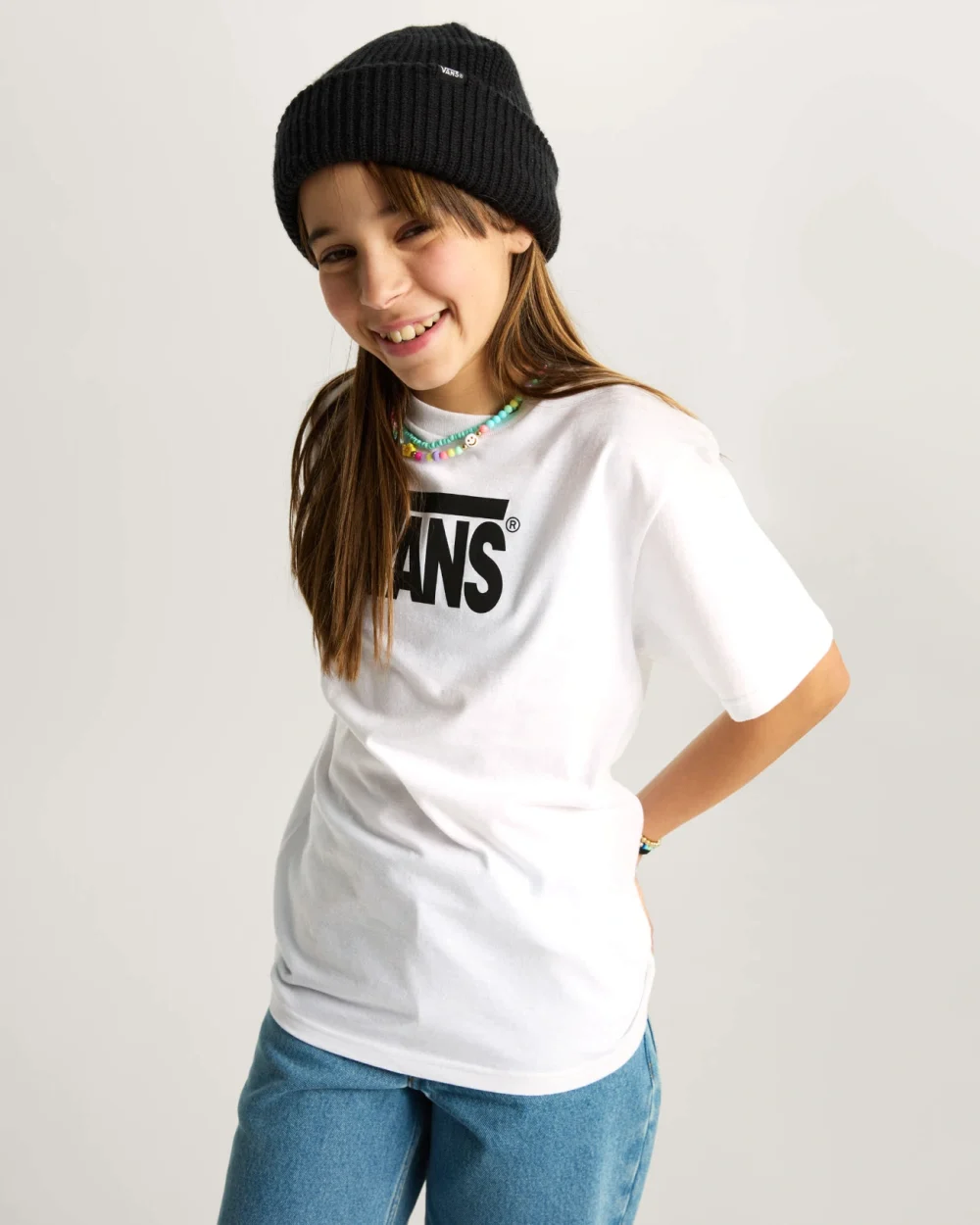 VANS - חולצת טי קצרה Stretch Logo – V00T4VWHT – white – 5