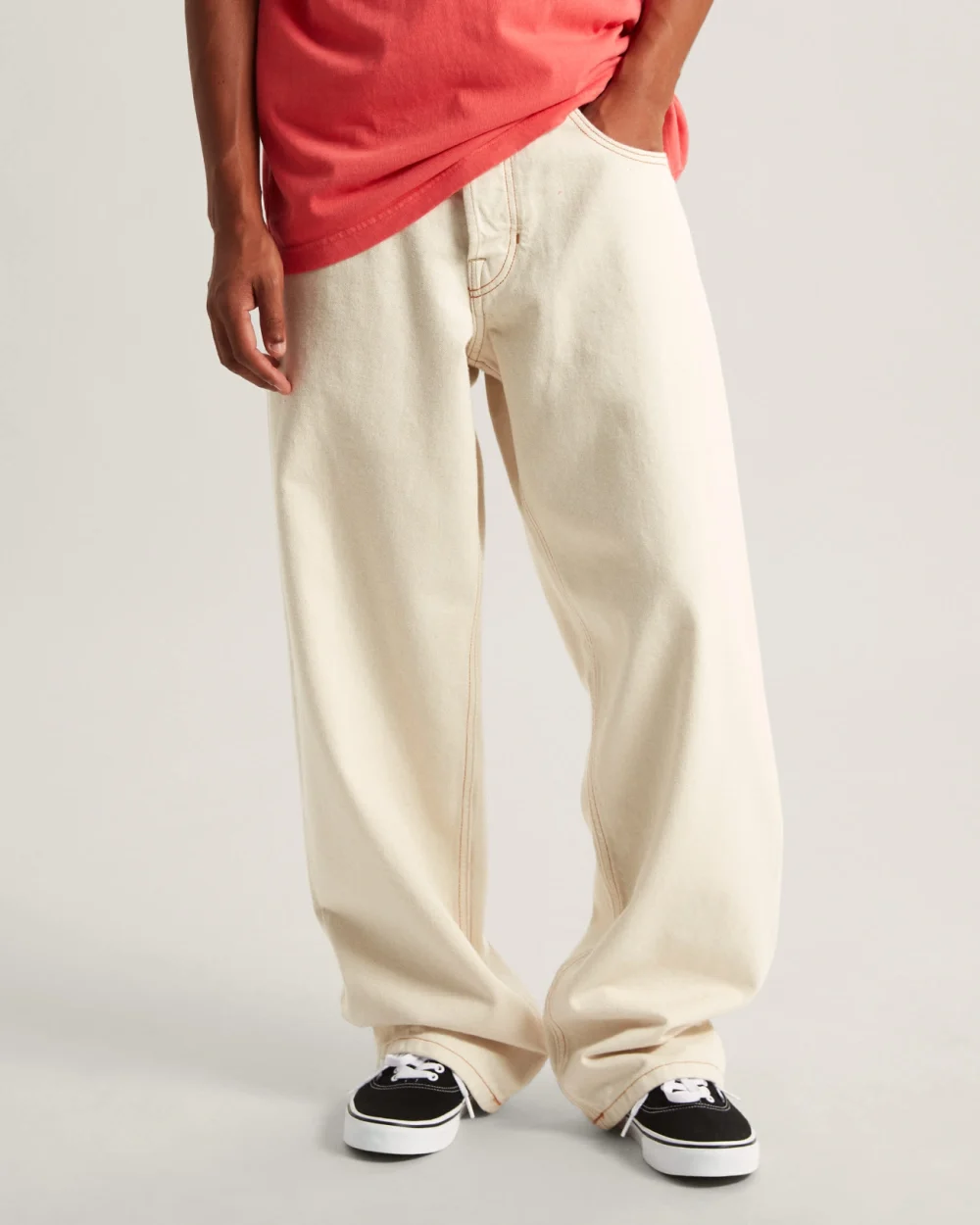 VANS - מכנסי ג'ינס Premium Check-5 Loose – V00T6UGCF – natural-seed – 2