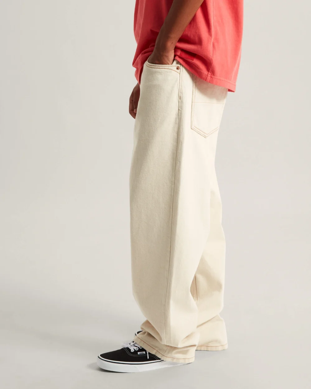 VANS - מכנסי ג'ינס Premium Check-5 Loose – V00T6UGCF – natural-seed – 4