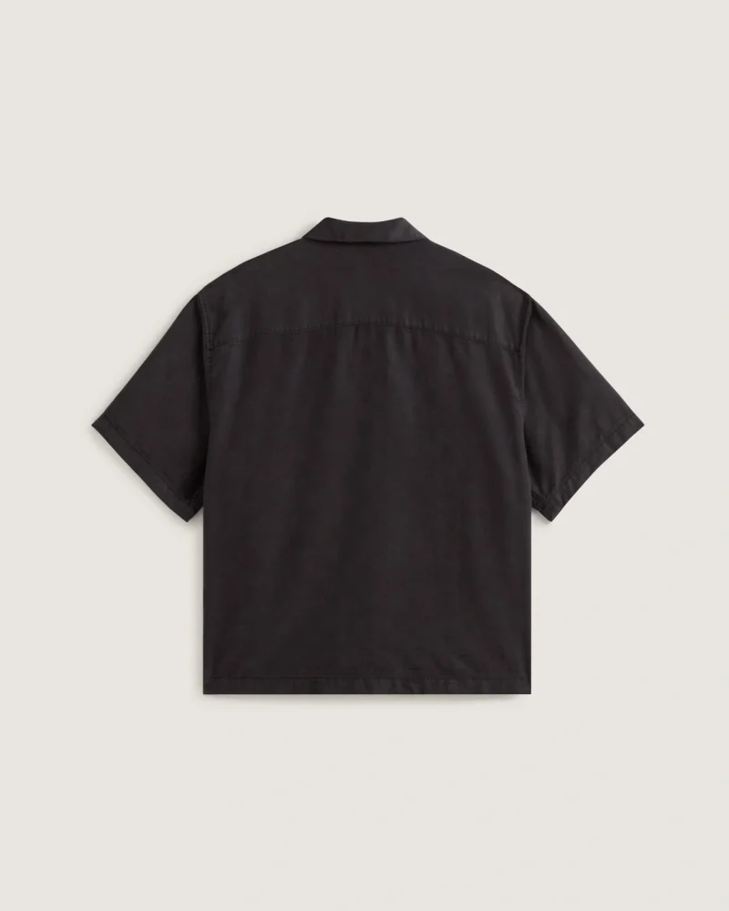 VANS - חולצה מכופתרת קצרה Van Doren Tencel Check Camp – V00TA4BLK – black – 1