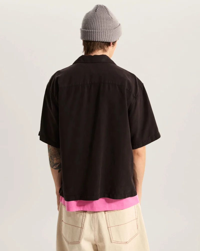 VANS - חולצה מכופתרת קצרה Van Doren Tencel Check Camp – V00TA4BLK – black – 3