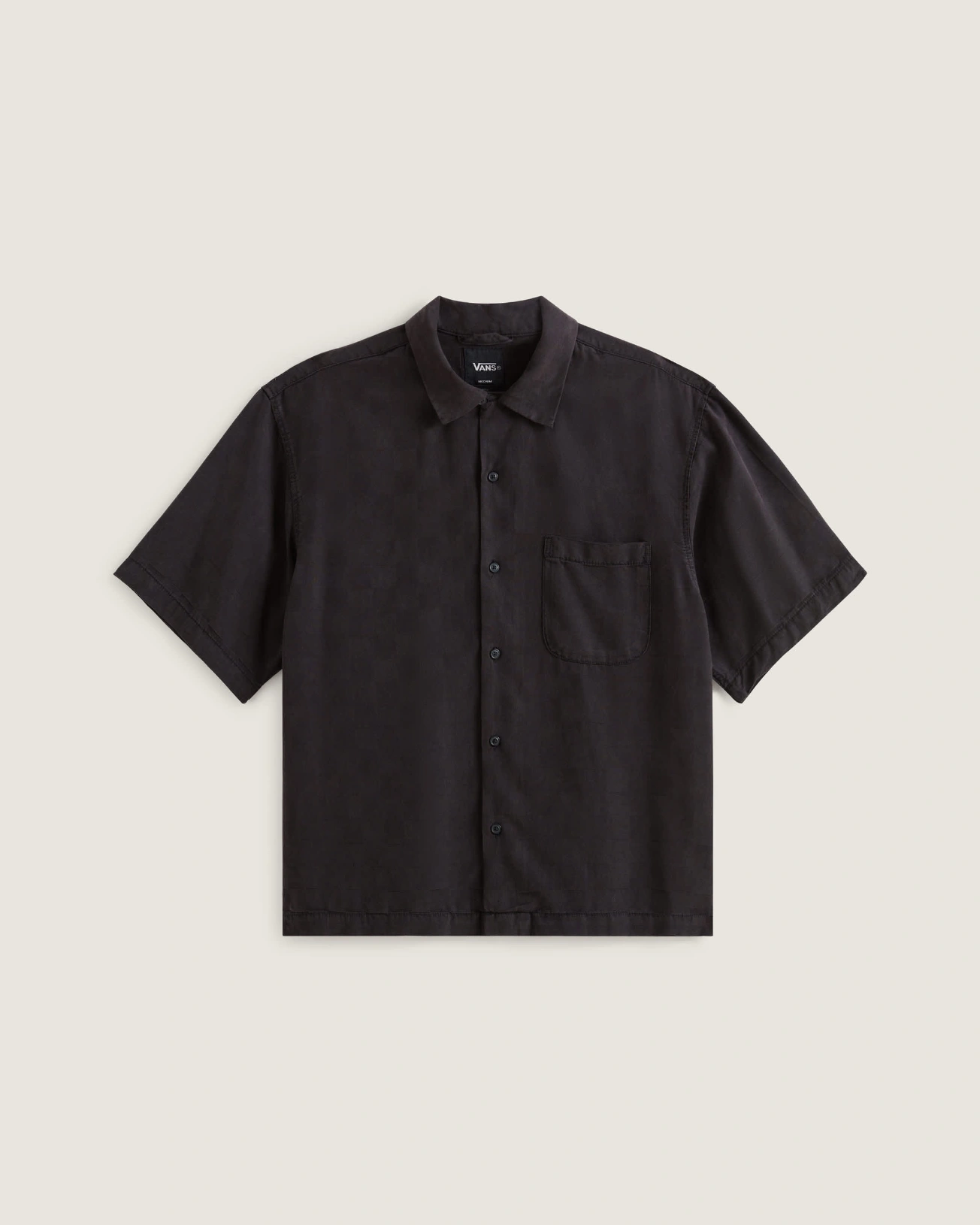 VANS - חולצה מכופתרת קצרה Van Doren Tencel Check Camp – V00TA4BLK – black – 1