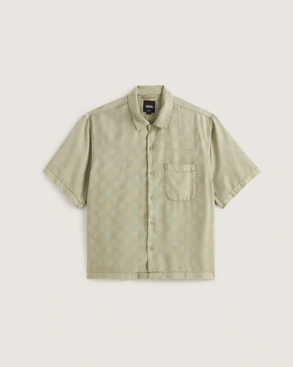 VANS - חולצה מכופתרת קצרה Van Doren Tencel Check Camp – V00TA4FSG – soft-sage – 1