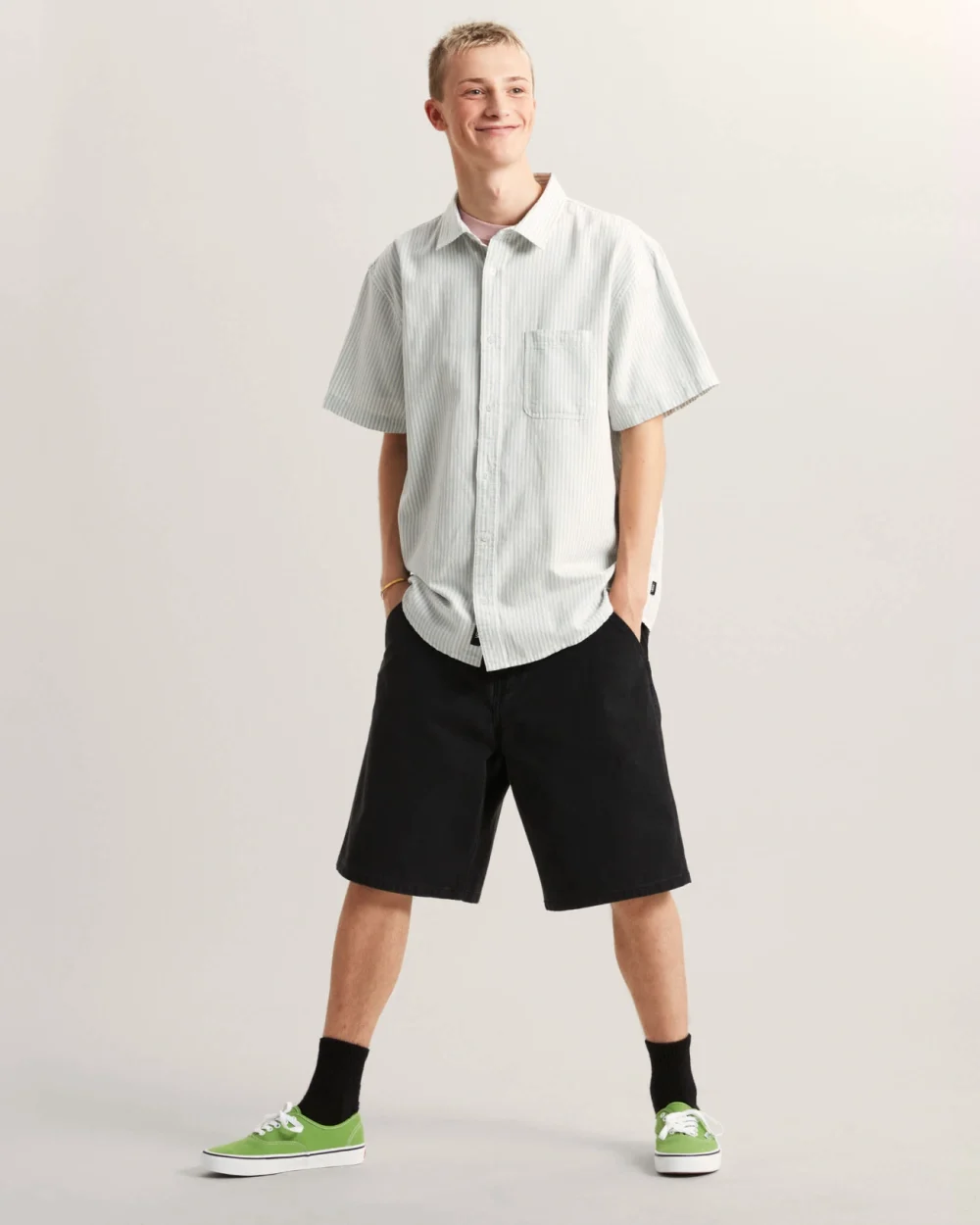 VANS - חולצת טי קצרה Lawson Stripe – V00TAGGCH – dawn-mist-marshmallow – 4