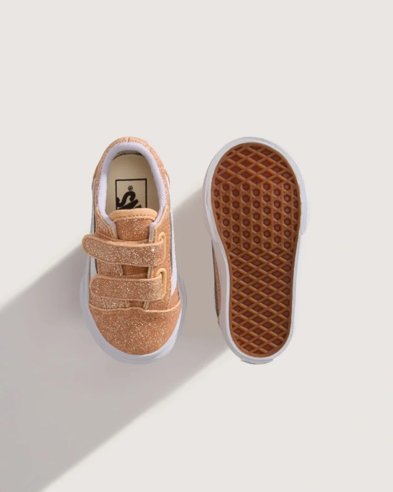 VANS - נעלי סניקרס לתינוקות Old Skool V  (1-4 שנים) – V00VAYFNL – glitter-apricot-glow – 2
