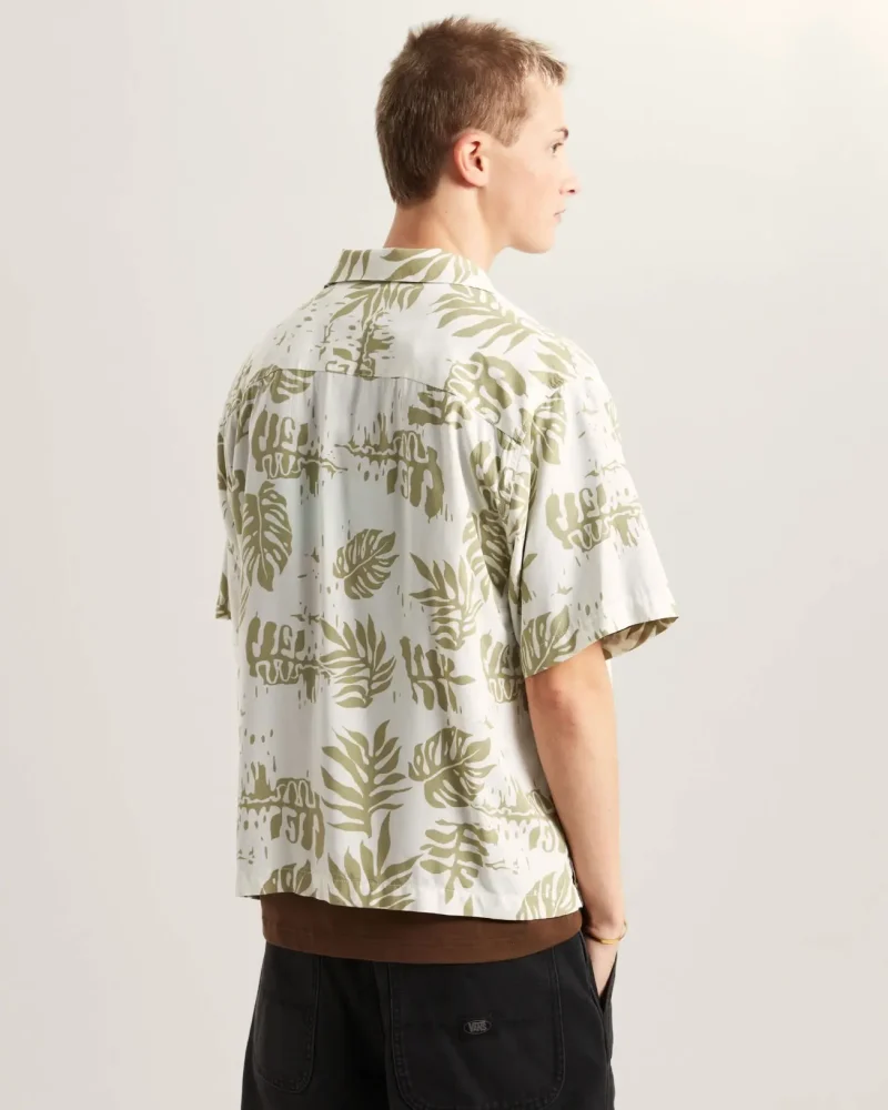 VANS - חולצה מכופתרת קצרה VAN DOREN PRINTED CAMP – V00VTPFSG – soft-sage – 3
