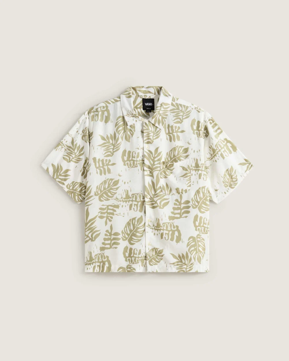 VANS - חולצה מכופתרת קצרה VAN DOREN PRINTED CAMP – V00VTPFSG – soft-sage – 1