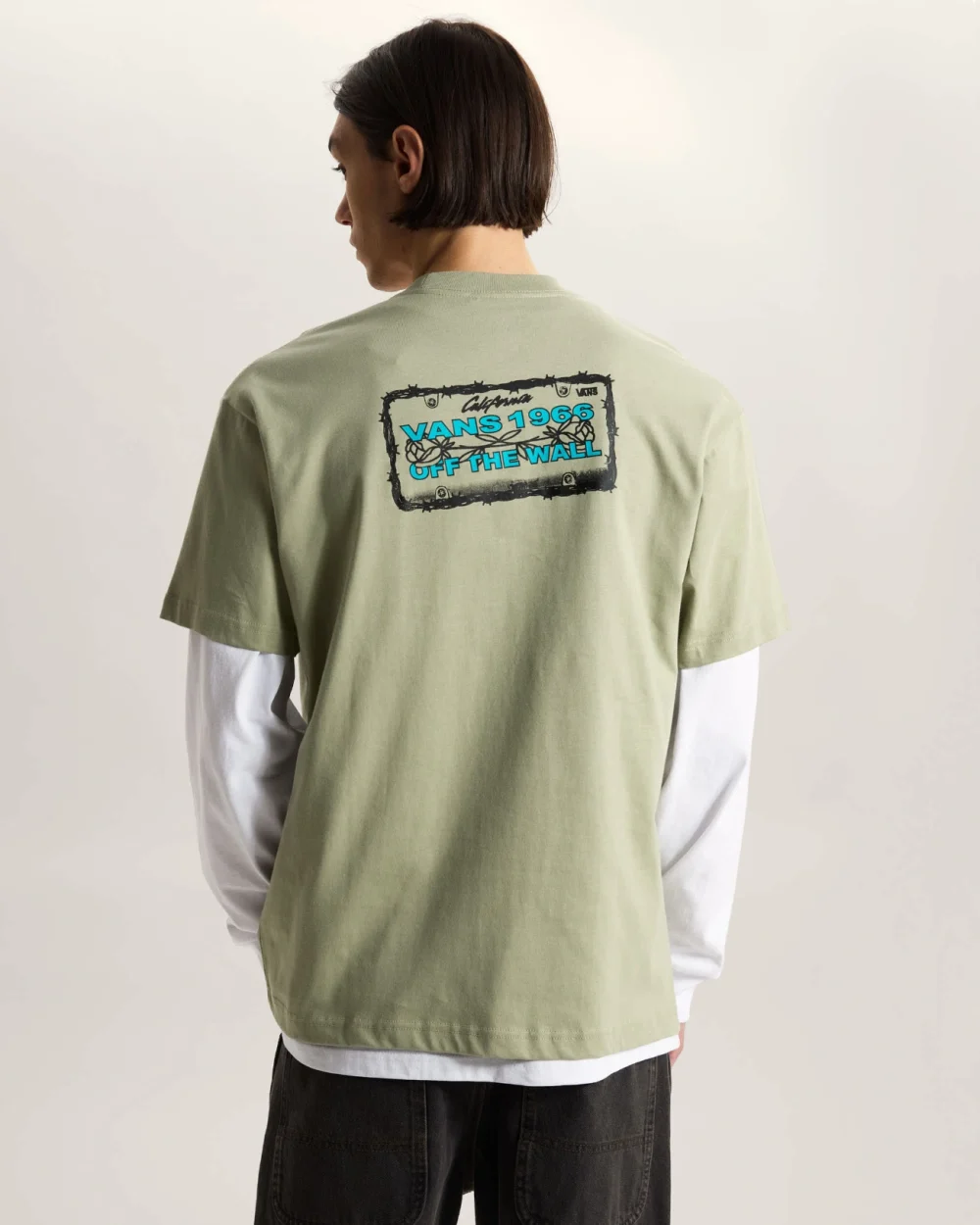VANS - חולצת טי קצרה BARB PLATE – V00VXGFSG – soft-sage – 3