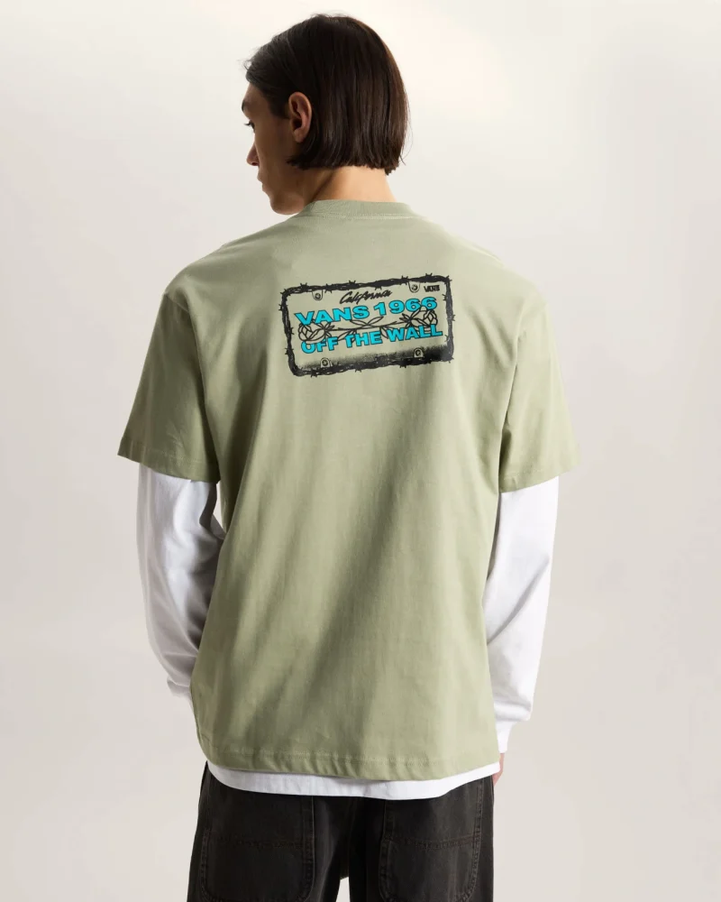 VANS - חולצת טי קצרה BARB PLATE – V00VXGFSG – soft-sage – 3