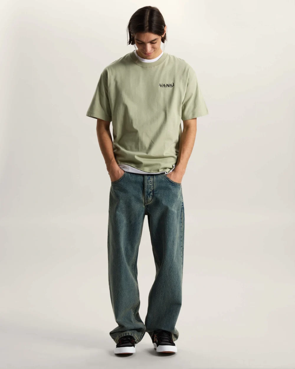 VANS - חולצת טי קצרה ALL & NOUGHT – V00VY9FSG – soft-sage – 4